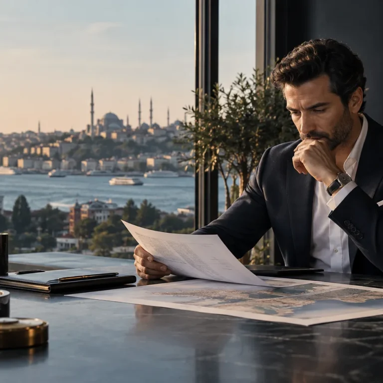 Investor reviewing a business plan and market map